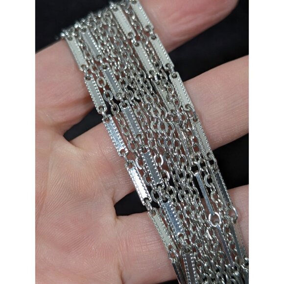 Vintage Sarah Coventry Silver Tone Multi Chain Bracelet 6.5 inch MCM Classic - Picture 6 of 6